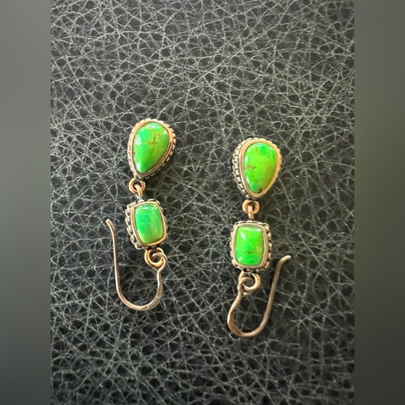Studio Barse Earrings Bronze with Green Turquoise - Picture 5 of 8